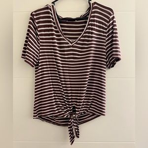 Maroon and white striped